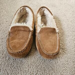 Ugg Ansley Water Resistant Slipper (Women) 7 Chestnut Suede